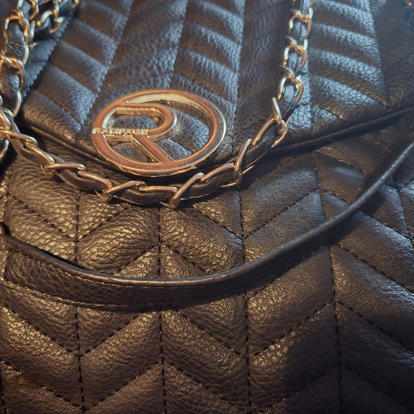 Rampage Chic Black Quilted Chain Shoulder Bag/Crossbody - Picture 3 of 11
